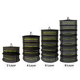 60cm Foldable Hanging Herb Plant Drying Net With Zipper, 2 Layer, 4 Layer, 6 Layer, 8 Layer